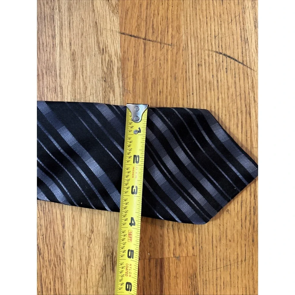 ARROW Sparkle Tie Blue Navy White Striped Made in Usa 57x3.5‎